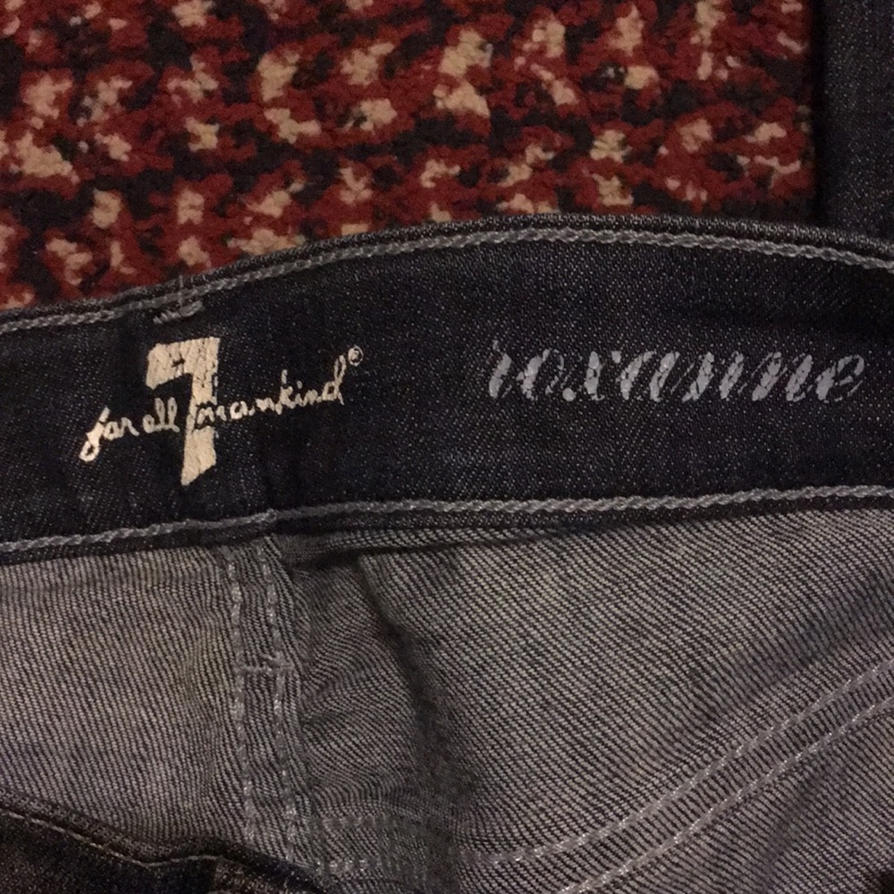 7 For All Mankind Roxanne sz 25 Skinny Ripped Knee - Picture 4 of 6